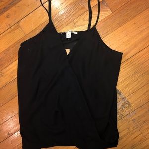 Francesca’s Black Chiffon Tank Top